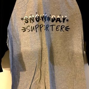 Snow day 3/4 sleeve shirt baseball style